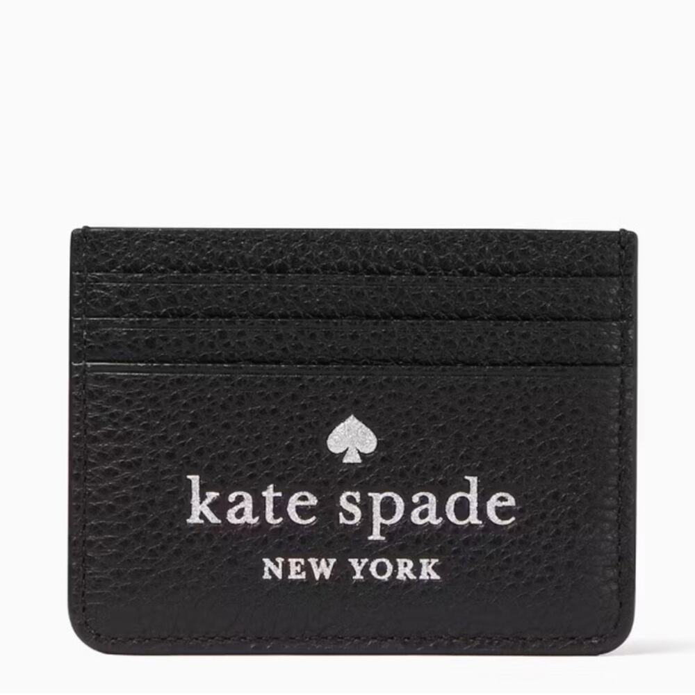 Kate Spade Leather‎ Card Holder Black Glitter On New Credit Card Holder